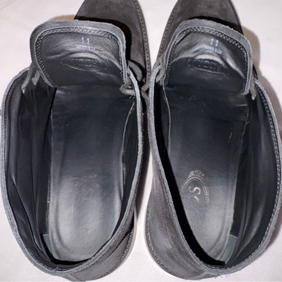 Tod’s Men’s Polacco Gomma Chukka Boots Size UK 11 US 10 Black Lace Up Ankle - Picture 14 of 14